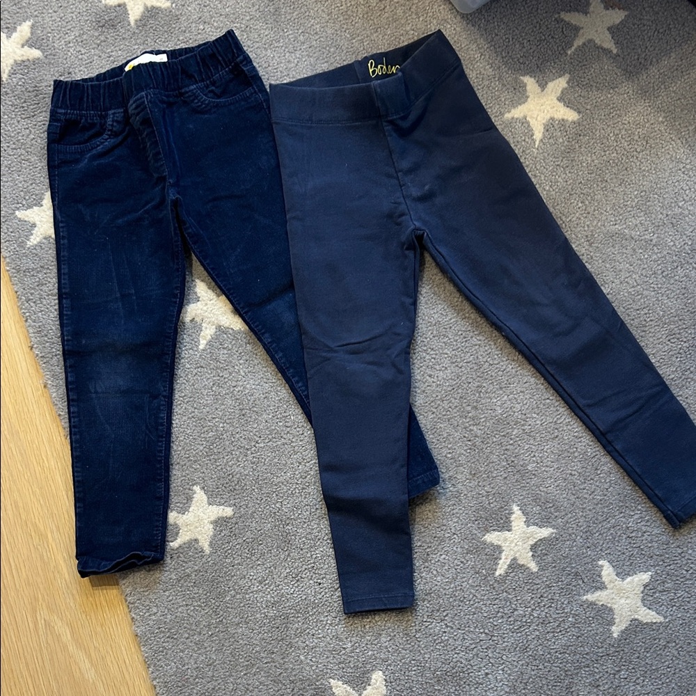 Boden Kids Navy Cordoroy Jegggings and Dark Blue Leggings